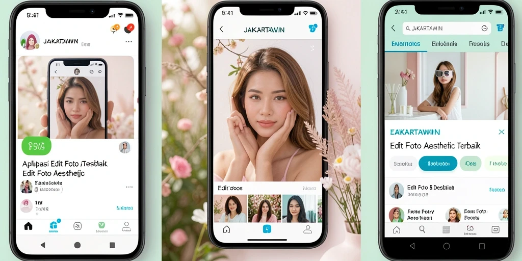 Screenshot dari antarmuka JAKARTAWIN yang menunjukkan fitur Edit Foto Aesthetic.