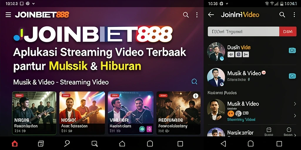 Antarmuka pengguna JOINBET88 menampilkan berbagai konten Streaming Video.