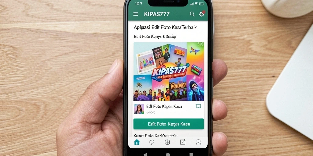 Antarmuka intuitif dari aplikasi KIPAS777 untuk Edit Foto Kertas Kaca.