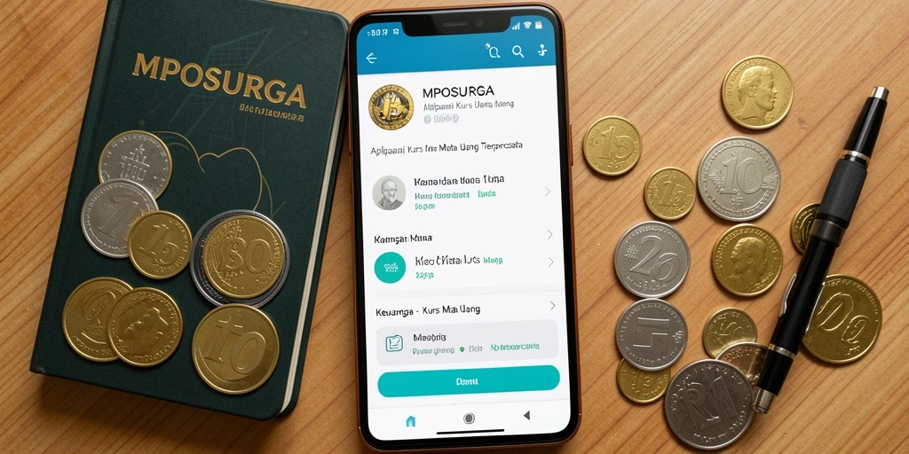 Tampilan utama MPOSURGA menampilkan konversi mata uang secara langsung.