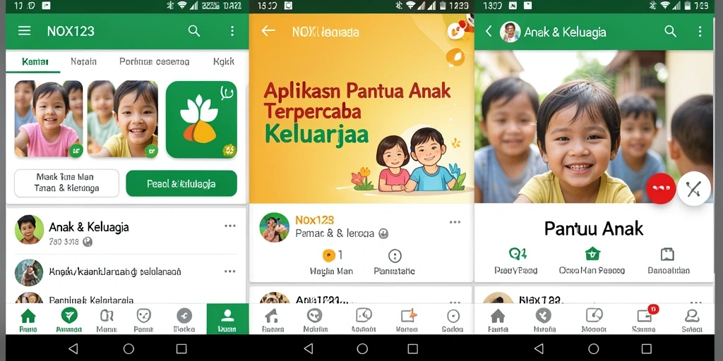 Tampilan antarmuka NOX123 yang mudah digunakan untuk memantau anak.