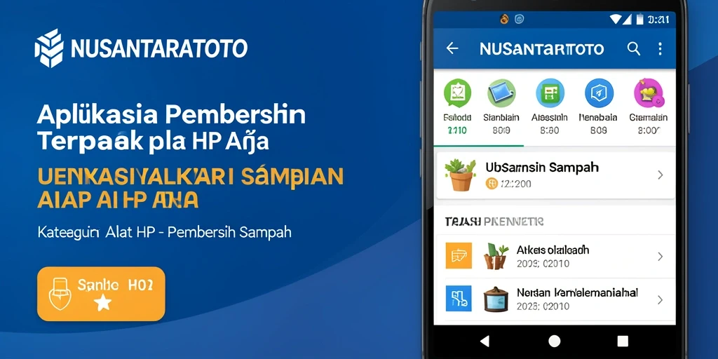 Tampilan antarmuka pengguna NUSANTARATOTO untuk pembersihan sampah.
