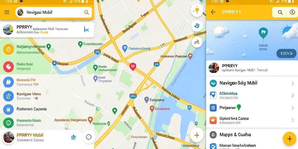 Antarmuka PPRRYY yang ramah pengguna saat navigasi mobil.
