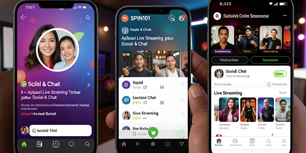 Antarmuka SPIN101 yang menarik untuk Live Streaming.