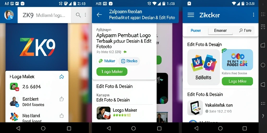 Tampilan antarmuka ZK9 yang modern dan mudah digunakan untuk Logo Maker.